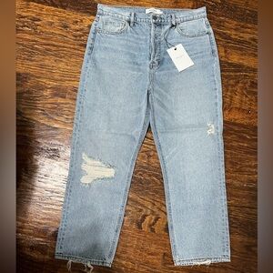 Vici High Rise Distressed Straight Jeans